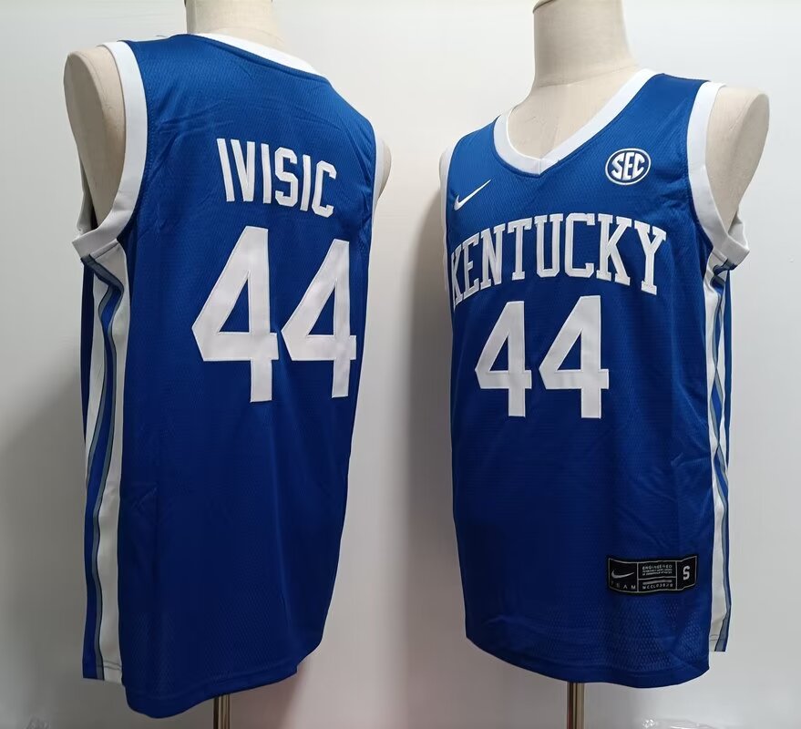 2024 NCAA Men Kentucky Wildcats #44 Ivisic blue nike jersey